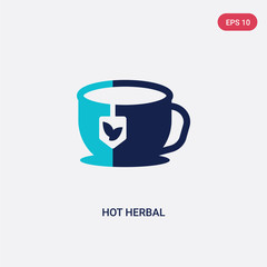 two color hot herbal vector icon from food concept. isolated blue hot herbal vector sign symbol can be use for web, mobile and logo. eps 10