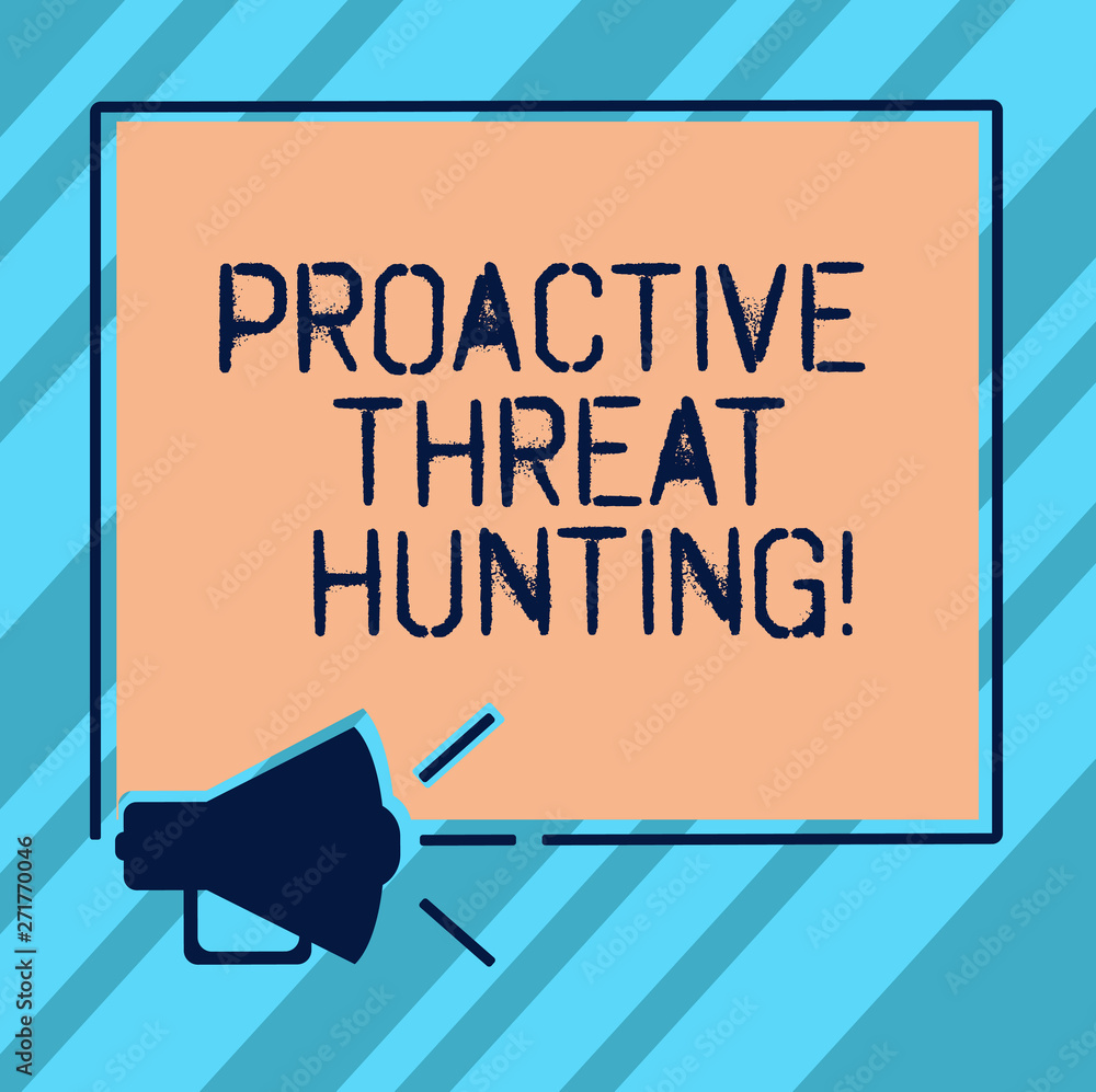 Poster text sign showing proactive threat hunting. conceptual photo focused and iterative approach to searc