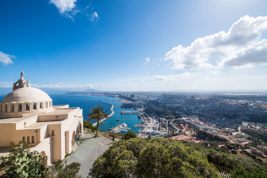 View over Oran with the Santa Cruz Cathedral in the foreground, Oran, Algeria
