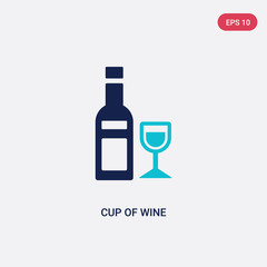 two color cup of wine vector icon from food concept. isolated blue cup of wine vector sign symbol can be use for web, mobile and logo. eps 10