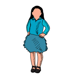 white background, multicolored sketch with lines of baby girls