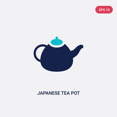 two color japanese tea pot vector icon from food concept. isolated blue japanese tea pot vector sign symbol can be use for web, mobile and logo. eps 10