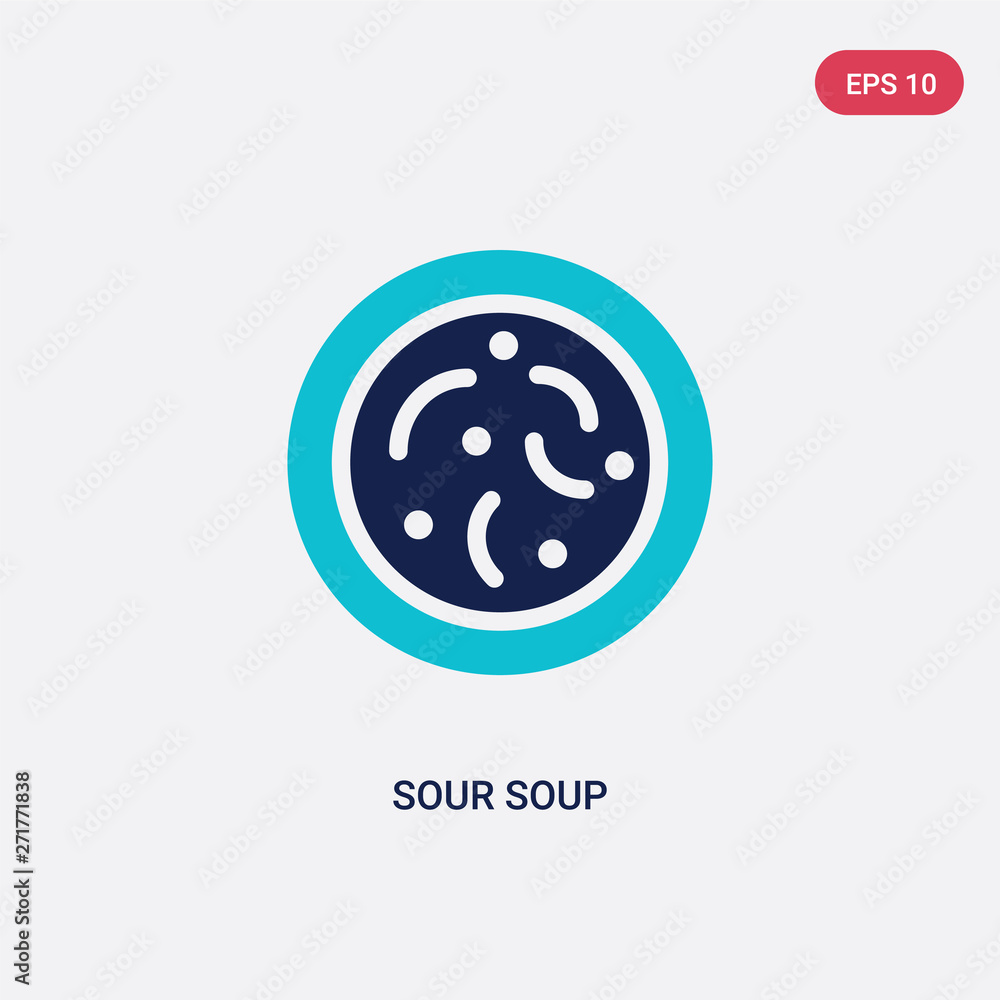Poster two color sour soup vector icon from food and restaurant concept. isolated blue sour soup vector sig