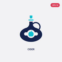 two color cider vector icon from food and restaurant concept. isolated blue cider vector sign symbol can be use for web, mobile and logo. eps 10