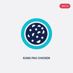 two color kung pao chicken vector icon from food and restaurant concept. isolated blue kung pao chicken vector sign symbol can be use for web, mobile and logo. eps 10
