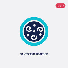 two color cantonese seafood soup vector icon from food and restaurant concept. isolated blue cantonese seafood soup vector sign symbol can be use for web, mobile and logo. eps 10
