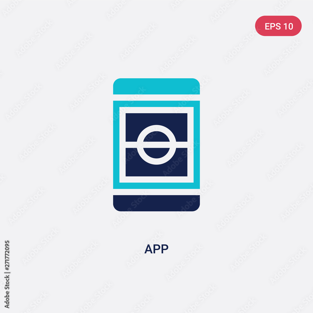 Poster two color app vector icon from football concept. isolated blue app vector sign symbol can be use for