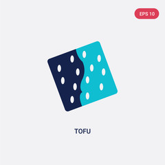 two color tofu vector icon from food and restaurant concept. isolated blue tofu vector sign symbol can be use for web, mobile and logo. eps 10