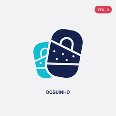 two color doguinho vector icon from food and restaurant concept. isolated blue doguinho vector sign symbol can be use for web, mobile and logo. eps 10