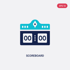 two color scoreboard vector icon from football concept. isolated blue scoreboard vector sign symbol can be use for web, mobile and logo. eps 10
