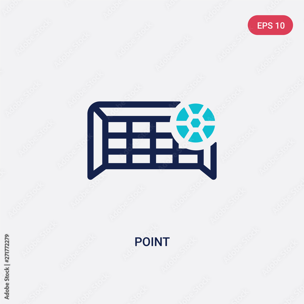 Poster two color point vector icon from football concept. isolated blue point vector sign symbol can be use