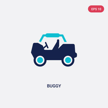 two color buggy vector icon from free time concept. isolated blue buggy vector sign symbol can be use for web, mobile and logo. eps 10