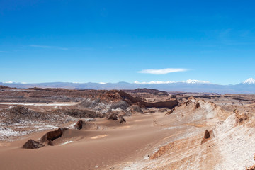 Fototapeta na wymiar Sand dunes in Moon Valley (Valle de la Luna), Atacama Desert, Chile
