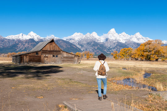 Mormon Row and Teton Range, Grand Teton National Park, Wyoming