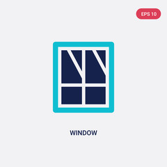 two color window vector icon from furniture concept. isolated blue window vector sign symbol can be use for web, mobile and logo. eps 10