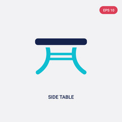 two color side table vector icon from furniture concept. isolated blue side table vector sign symbol can be use for web, mobile and logo. eps 10