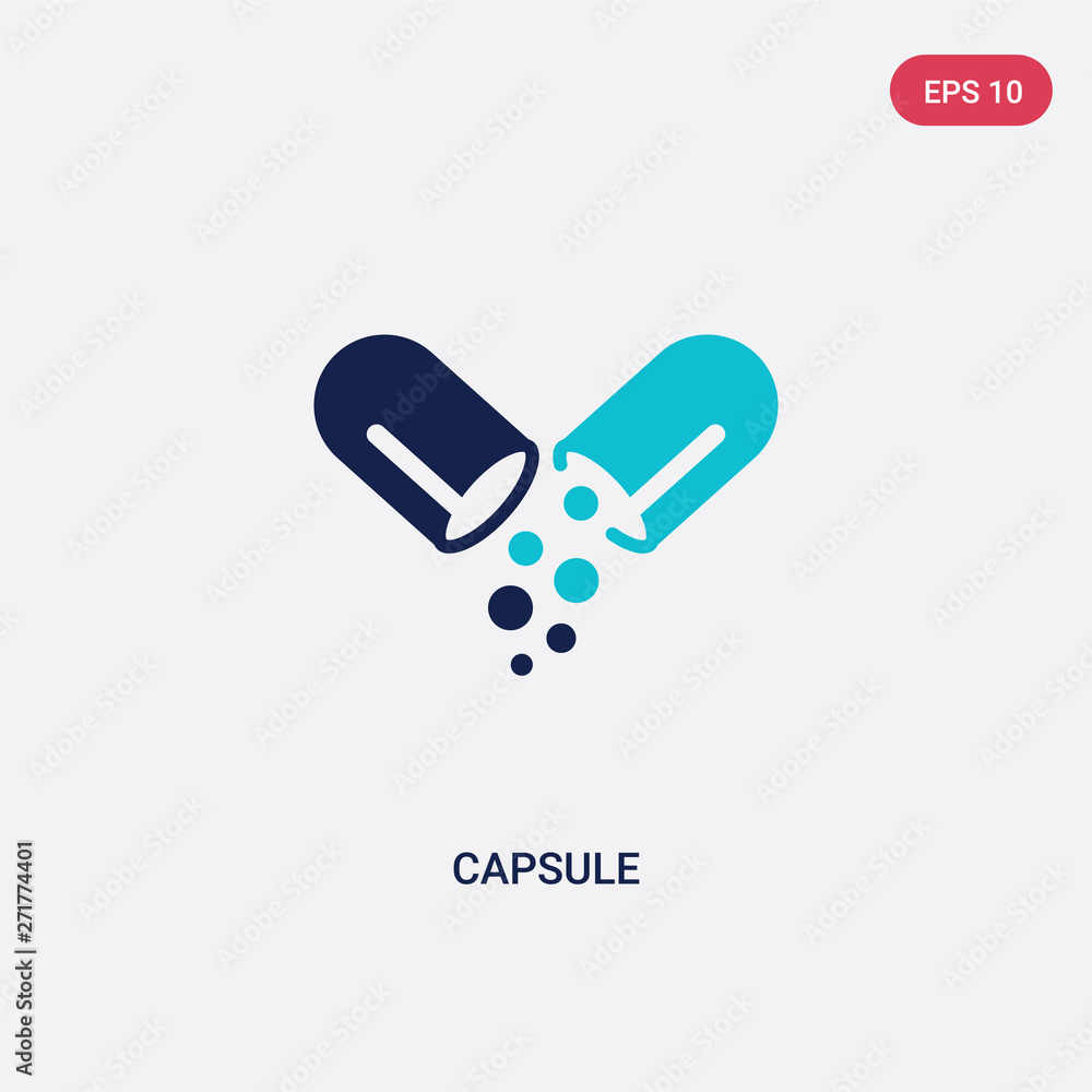 Aufkleber two color capsule vector icon from future technology concept. isolated blue capsule vector sign symb