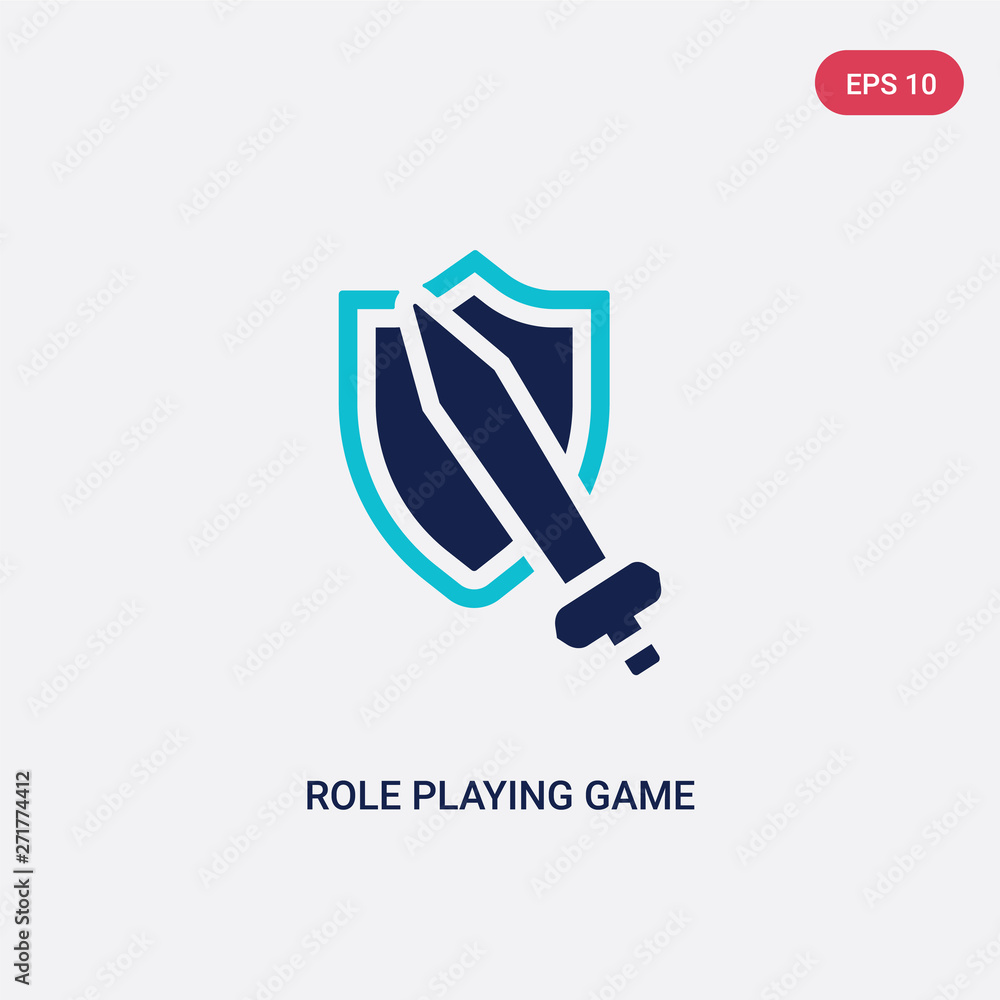 Poster two color role playing game vector icon from gaming concept. isolated blue role playing game vector 