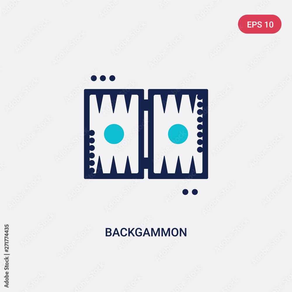 Aufkleber two color backgammon vector icon from gaming concept. isolated blue backgammon vector sign symbol ca