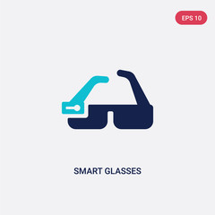 two color smart glasses vector icon from future technology concept. isolated blue smart glasses vector sign symbol can be use for web, mobile and logo. eps 10