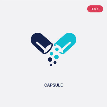 two color capsule vector icon from future technology concept. isolated blue capsule vector sign symbol can be use for web, mobile and logo. eps 10
