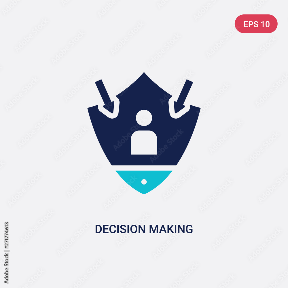 Poster two color decision making vector icon from gdpr concept. isolated blue decision making vector sign s