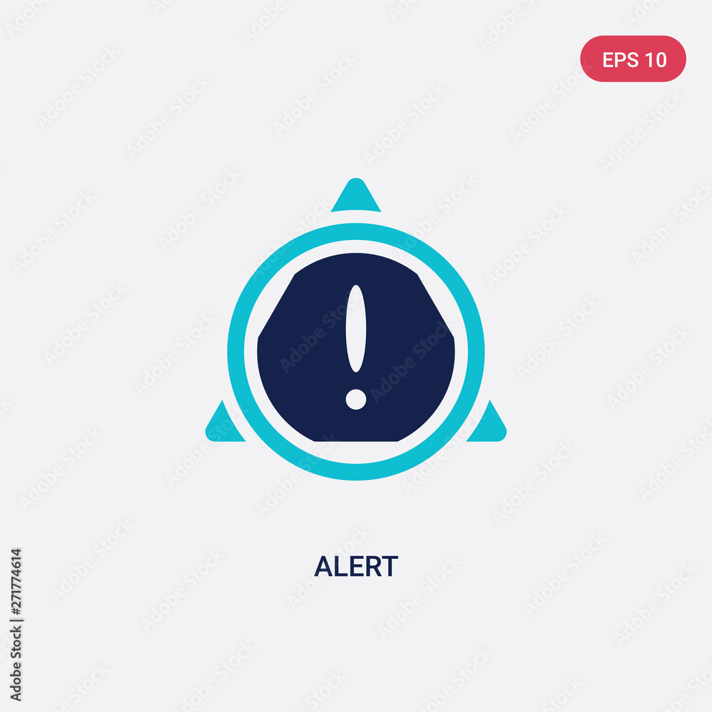 Poster two color alert vector icon from gdpr concept. isolated blue alert vector sign symbol can be use for