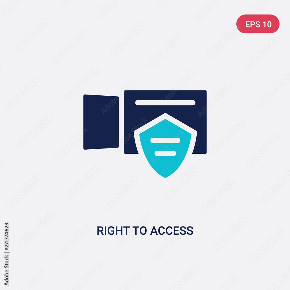 Poster two color right to access vector icon from gdpr concept. isolated blue right to access vector sign s