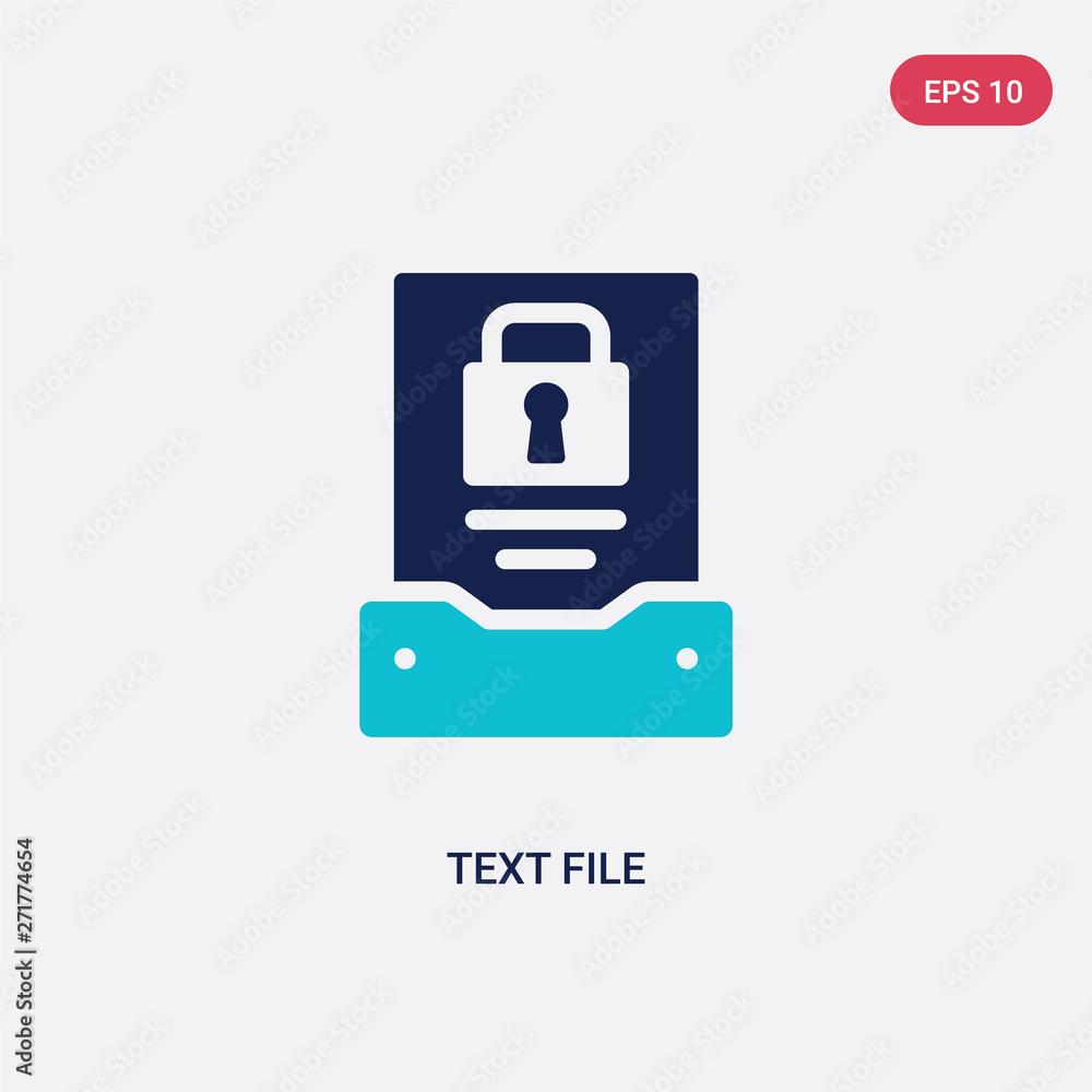 Poster two color text file vector icon from gdpr concept. isolated blue text file vector sign symbol can be
