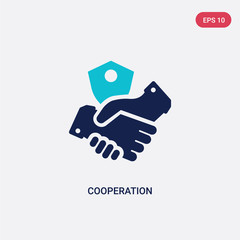 two color cooperation vector icon from gdpr concept. isolated blue cooperation vector sign symbol can be use for web, mobile and logo. eps 10