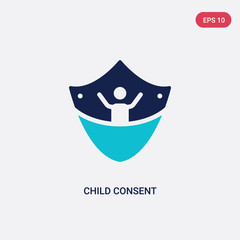 two color child consent vector icon from gdpr concept. isolated blue child consent vector sign symbol can be use for web, mobile and logo. eps 10