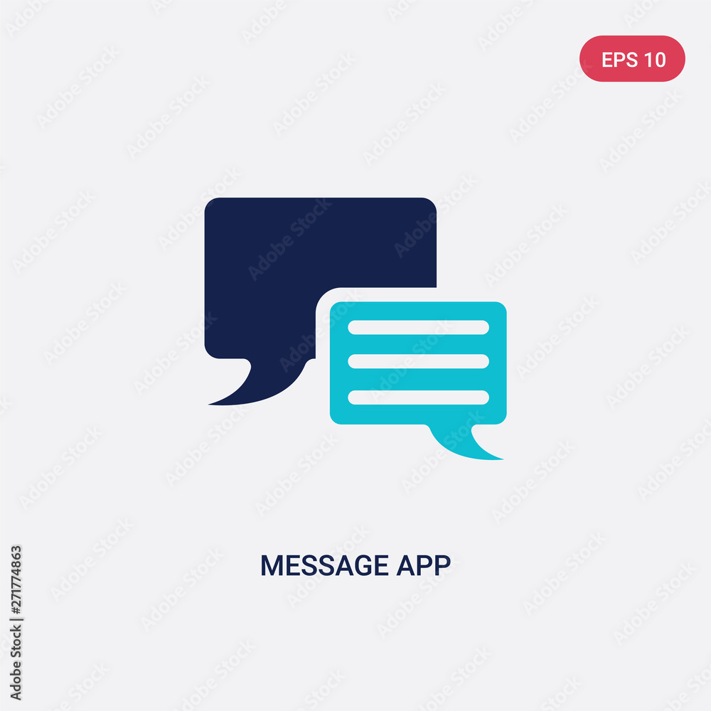 Poster two color message app vector icon from general concept. isolated blue message app vector sign symbol