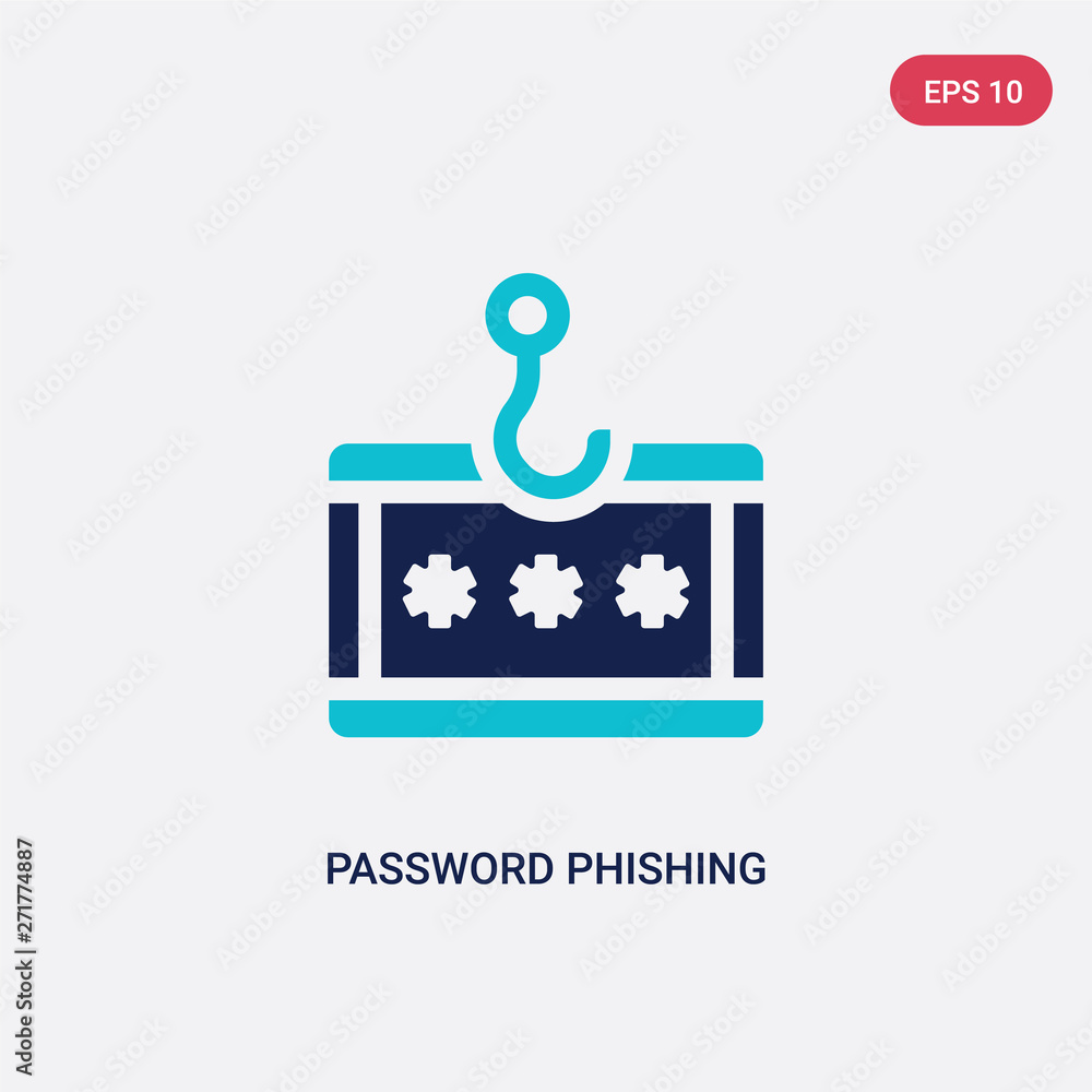 Poster two color password phishing vector icon from general concept. isolated blue password phishing vector