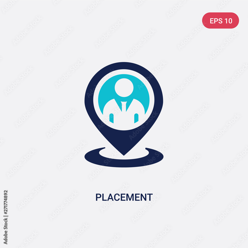 Poster two color placement vector icon from general concept. isolated blue placement vector sign symbol can