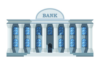 Stylish bank building vector design illustration isolated on white background