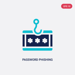 two color password phishing vector icon from general concept. isolated blue password phishing vector sign symbol can be use for web, mobile and logo. eps 10