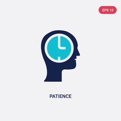 two color patience vector icon from general concept. isolated blue patience vector sign symbol can be use for web, mobile and logo. eps 10