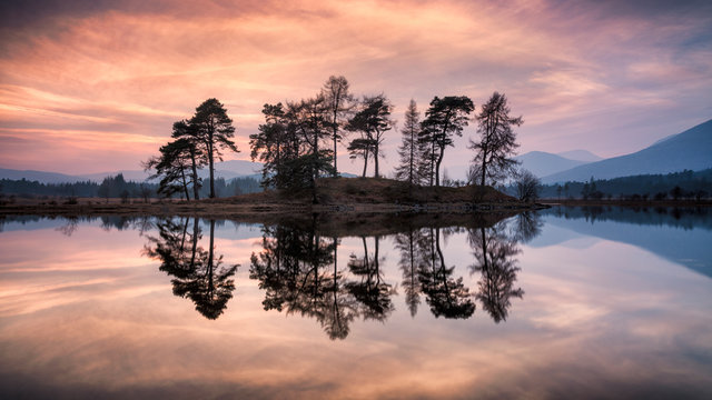 Sunset over Loch Tulla and Black Mount, The Central Highlands, Scotland