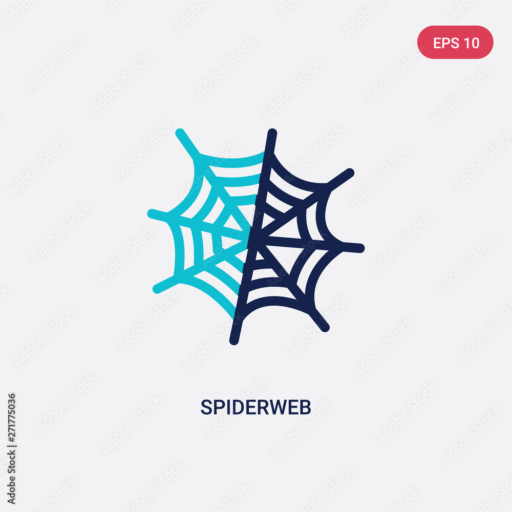 Poster two color spiderweb vector icon from general concept. isolated blue spiderweb vector sign symbol can