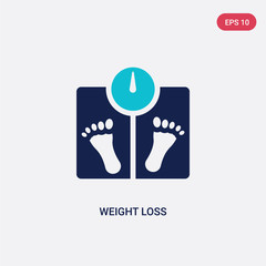 two color weight loss vector icon from general concept. isolated blue weight loss vector sign symbol can be use for web, mobile and logo. eps 10