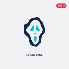 two color ghost face vector icon from general concept. isolated blue ghost face vector sign symbol can be use for web, mobile and logo. eps 10