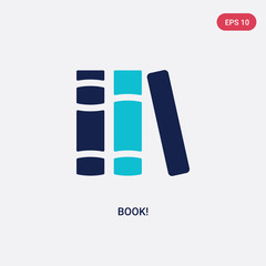 two color book! vector icon from general concept. isolated blue book! vector sign symbol can be use for web, mobile and logo. eps 10
