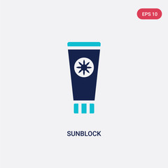 two color sunblock vector icon from general concept. isolated blue sunblock vector sign symbol can be use for web, mobile and logo. eps 10