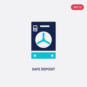 two color safe deposit vector icon from general concept. isolated blue safe deposit vector sign symbol can be use for web, mobile and logo. eps 10