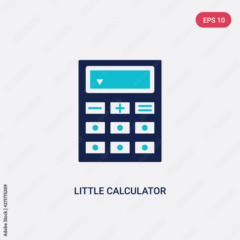 Aufkleber two color little calculator vector icon from general concept. isolated blue little calculator vector