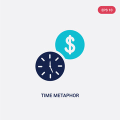 two color time metaphor vector icon from general concept. isolated blue time metaphor vector sign symbol can be use for web, mobile and logo. eps 10