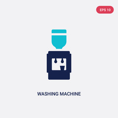 two color washing machine with water vector icon from general concept. isolated blue washing machine with water vector sign symbol can be use for web, mobile and logo. eps 10