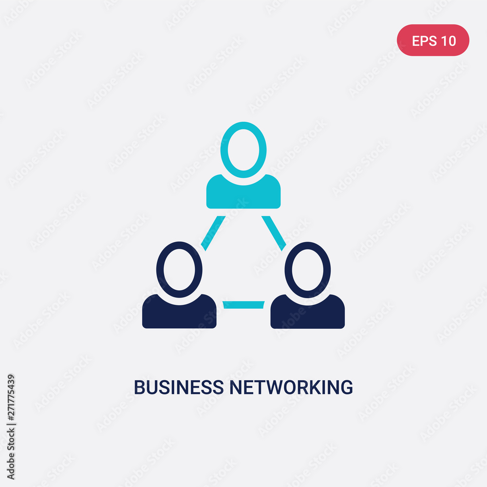 Poster two color business networking vector icon from general-1 concept. isolated blue business networking 