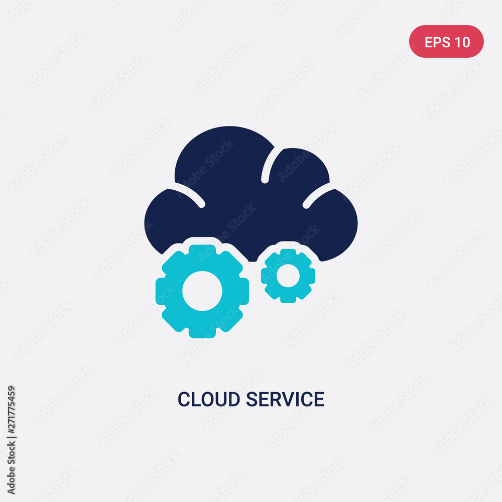Poster two color cloud service vector icon from general-1 concept. isolated blue cloud service vector sign 