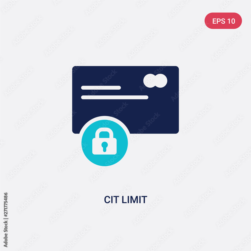 Poster two color cit limit vector icon from general-1 concept. isolated blue cit limit vector sign symbol c